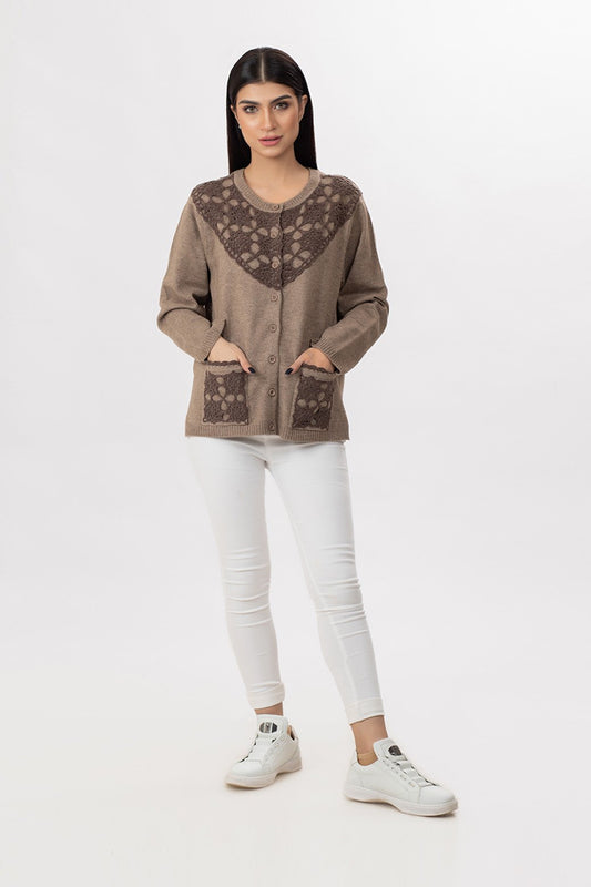 WALNUT-FULL SLEEVES-CARDIGAN (18R*452-19)