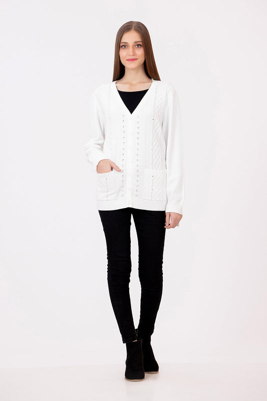 WHITE-FULL SLEEVES-CARDIGAN (21U-021-63)