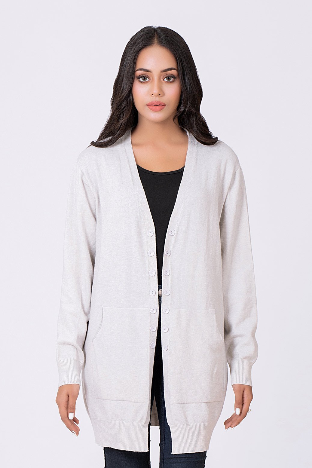 ASH+GRY-FULL SLEEVE-CARDIGAN (21U-043-63)