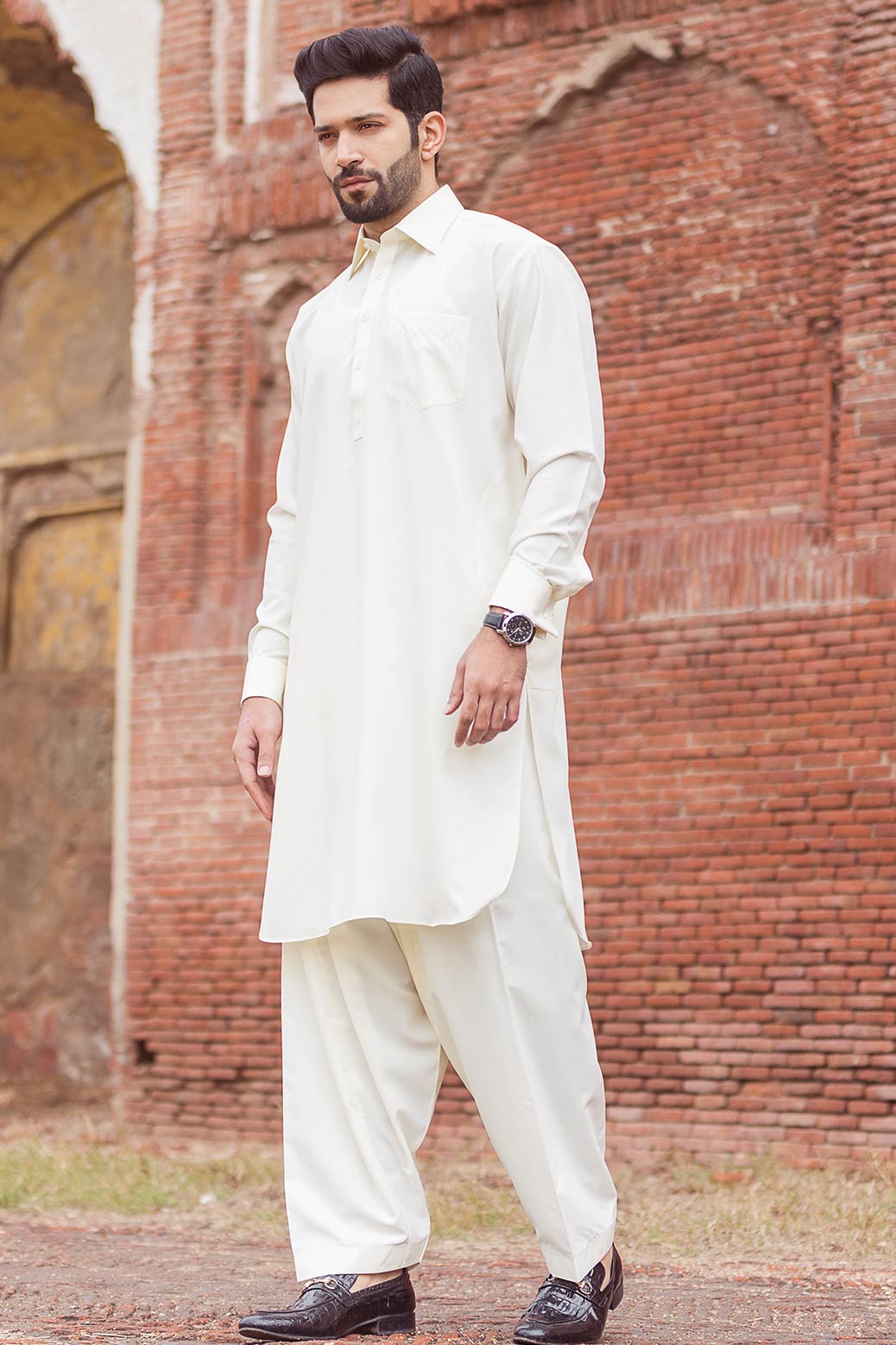 WHITE-COTTON-SHALWAR SUIT (92372)