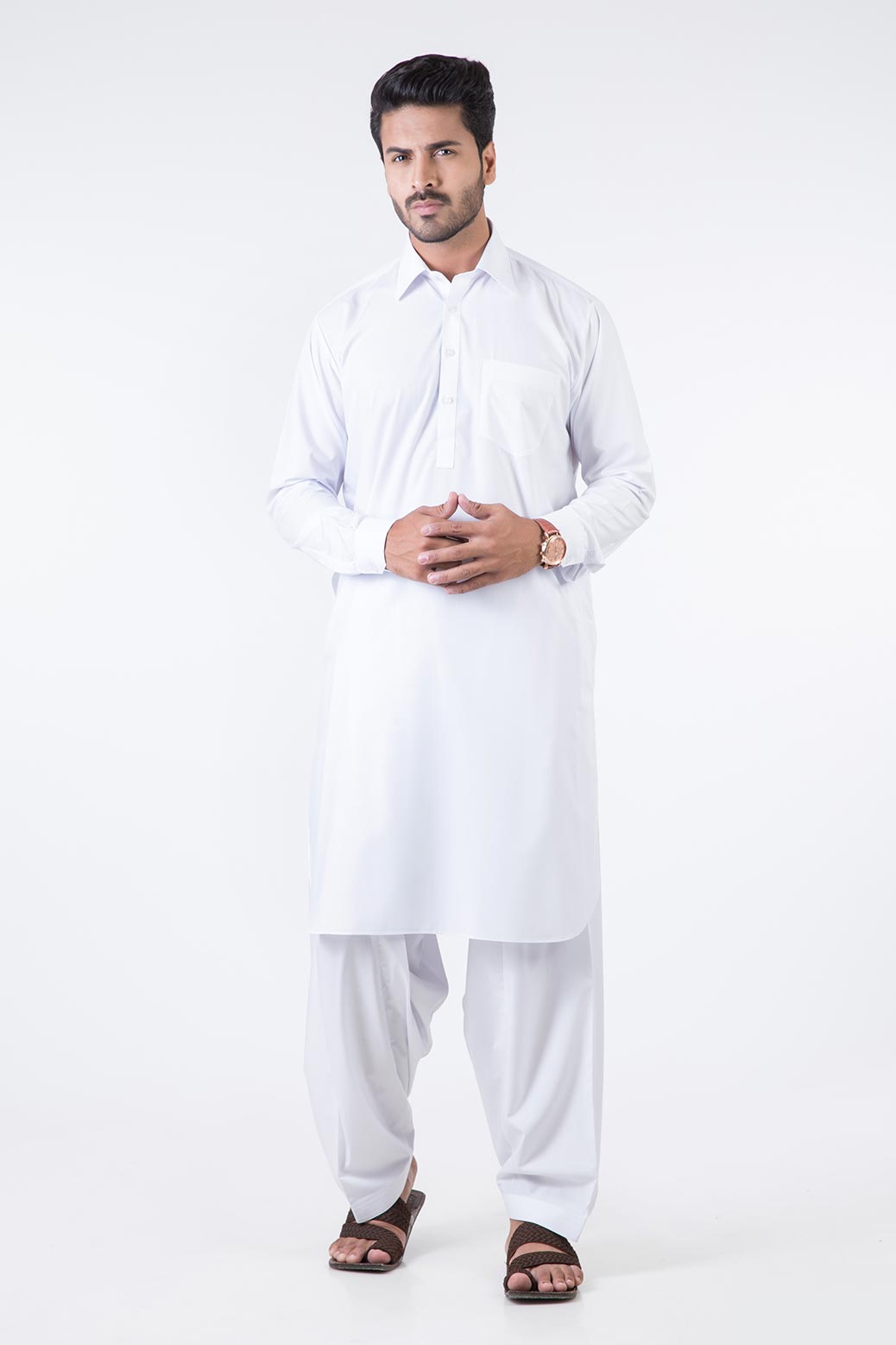 WHITE-COTTON-SHALWAR SUIT (92407)