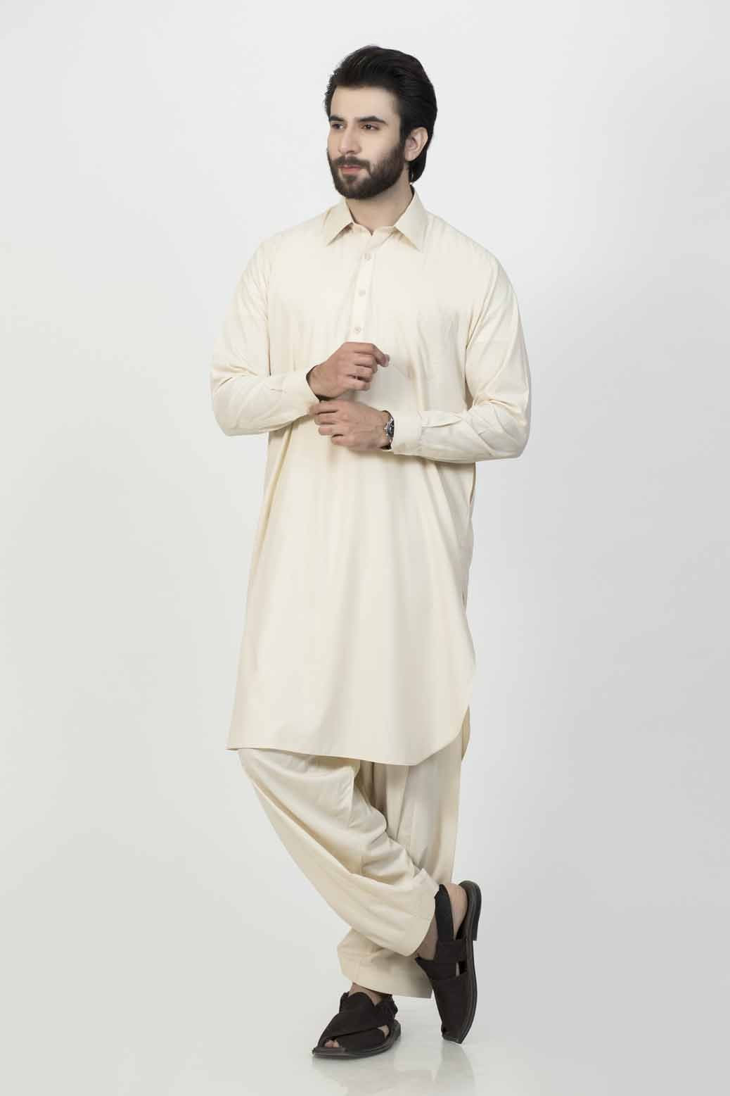 BEIGE-BLENDED-SHALWAR SUIT (92525)