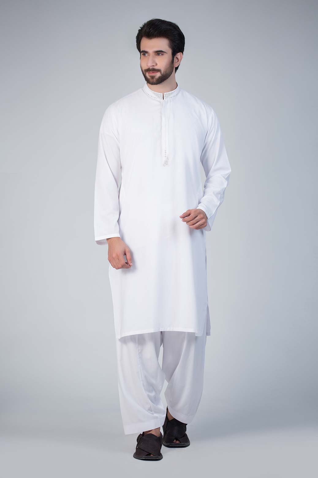 WHITE-BLENDED-KURTA SHALWAR (99198)