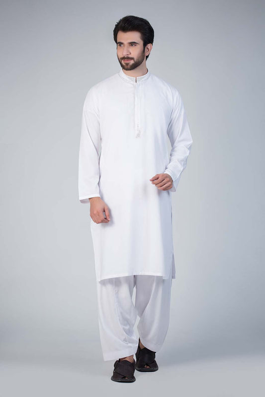 WHITE-BLENDED-KURTA SHALWAR (99198)