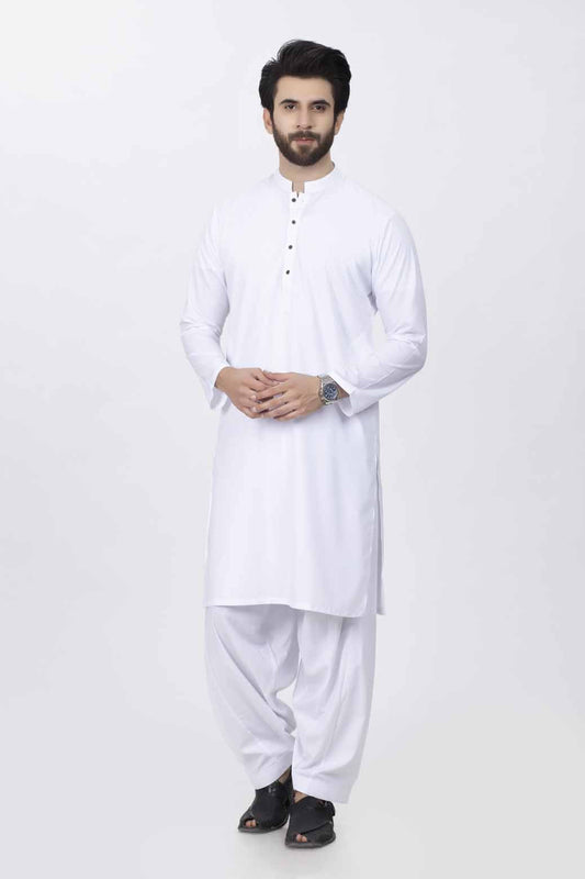 WHITE-BLENDED-KURTA SHALWAR (99298)