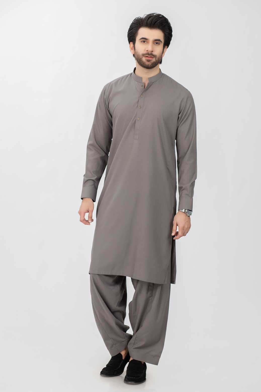 ASH-GREY-BLENDED-KURTA SHALWAR (99318)