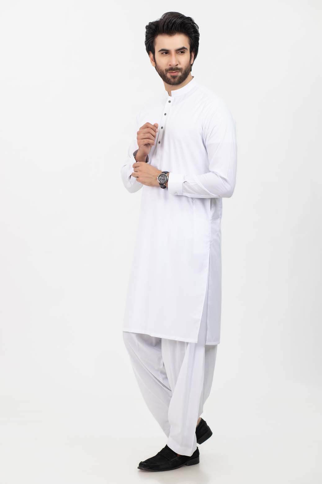 WHITE-BLENDED-KURTA SHALWAR (99324)