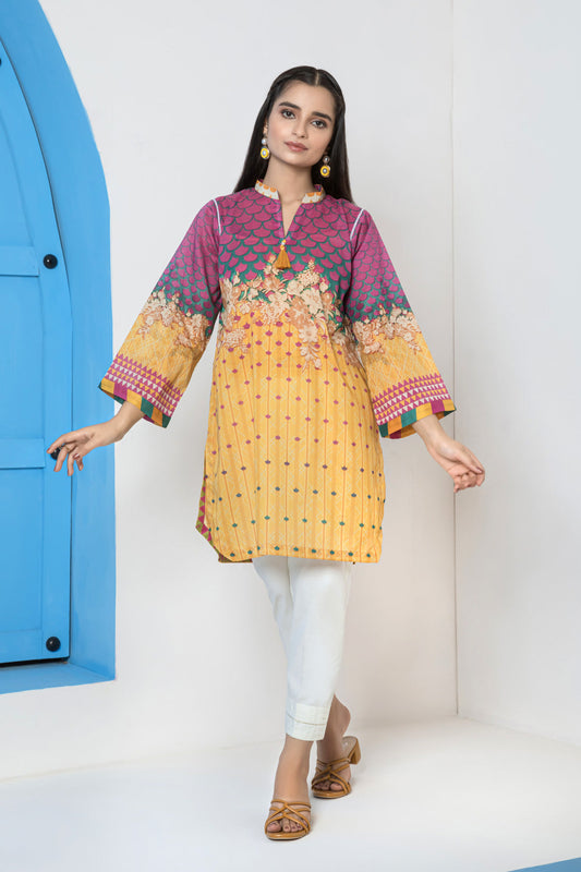 YELLOW-LAWN-KURTI (AAK221P02)