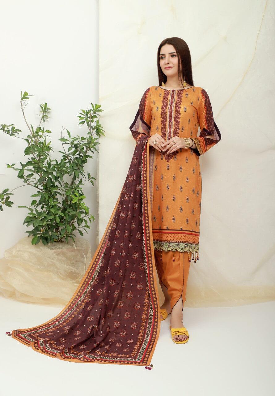 ACE Galleria Digital Embroidered Unstitched 3 Piece Lawn Suit ACE-12001 - FaisalFabrics.pk