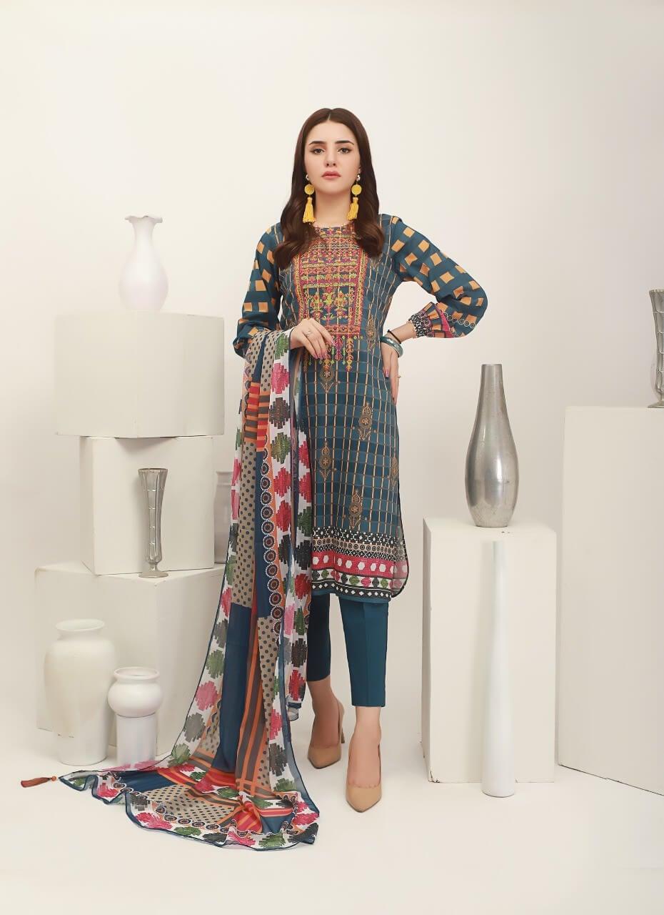 ACE Galleria Digital Embroidered Unstitched 3 Piece Lawn Suit ACE 12060 - FaisalFabrics.pk