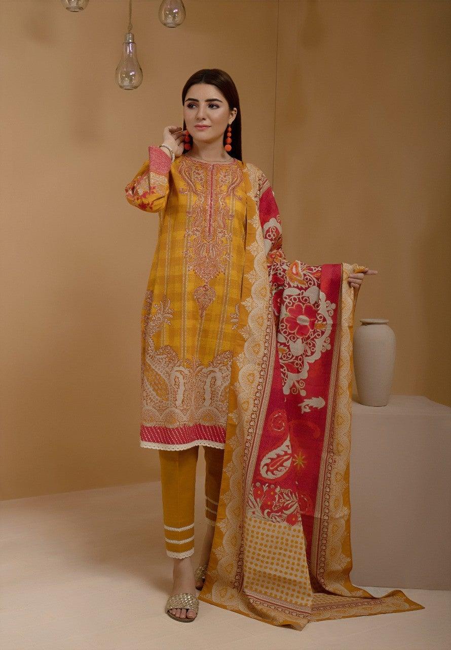 ACE Galleria Digital Embroidered Unstitched 3 Piece Khaddar Suit ACE 12088 - FaisalFabrics.pk