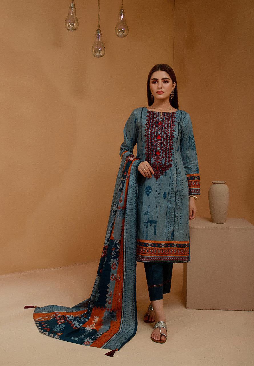 ACE Galleria Digital Embroidered Unstitched 3 Piece Khaddar Suit ACE 12098 - FaisalFabrics.pk