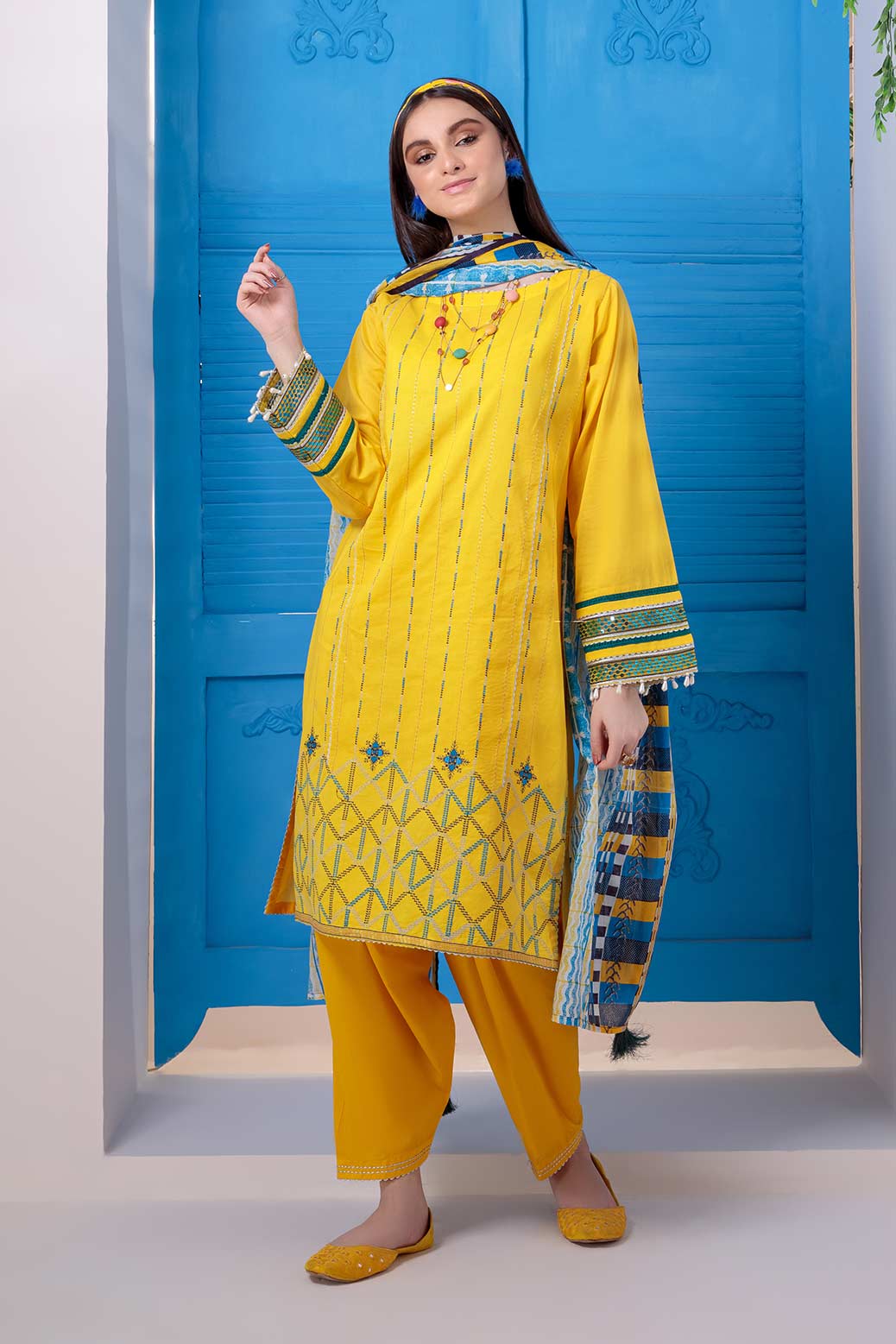 YELLOW-LAWN-SUIT (ARSR223P03)