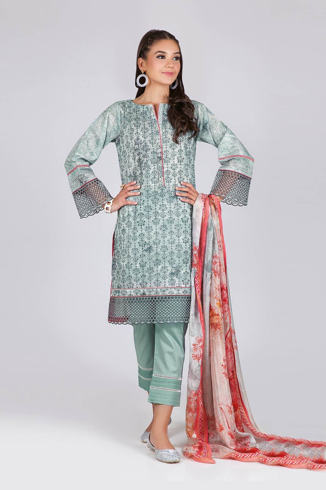 ASH+GRY-CHIKANKARI-SUIT - 3 PC (ASR213P01)