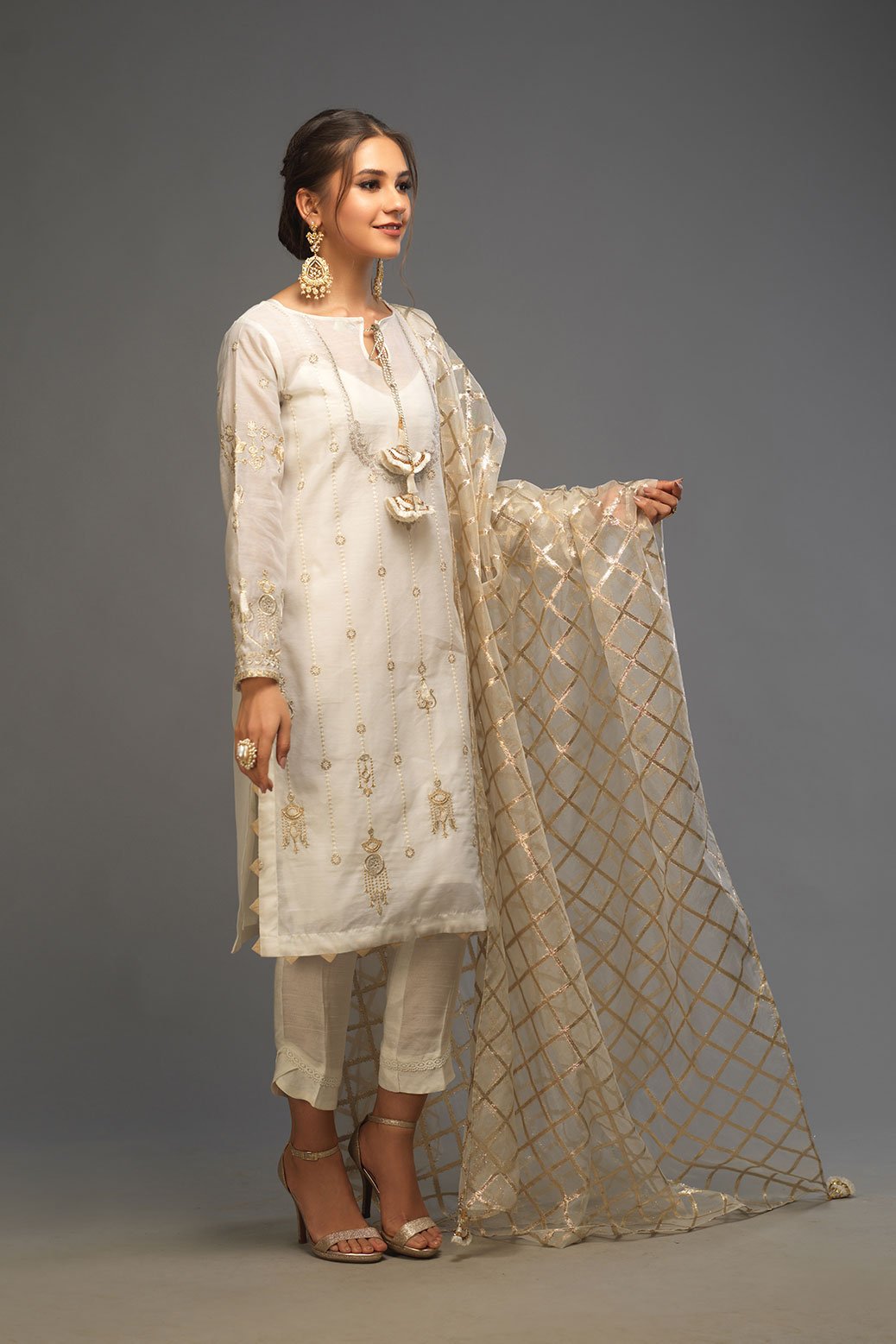 WHITE-KOTA SILK-SUIT (ERSK202P25)