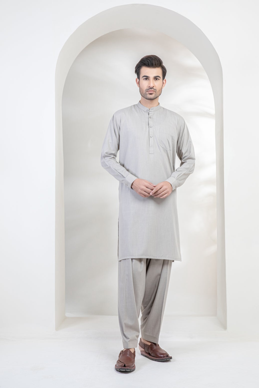 ASH GRAY-VISCOSE-SHALWAR SUIT (GSBS22-007)