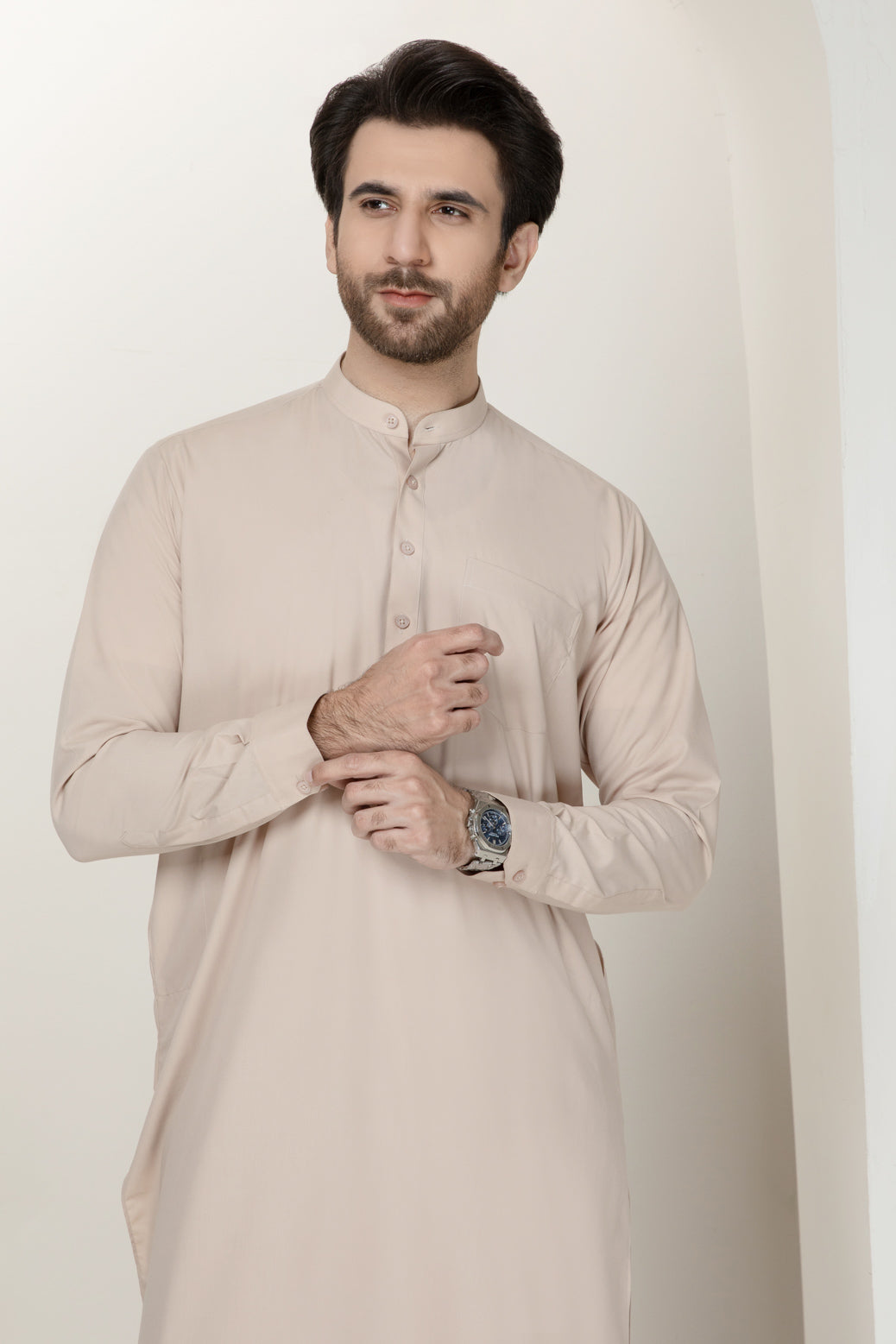 BEIGE-BLENDED-SHALWAR SUIT (GSBS22-016)