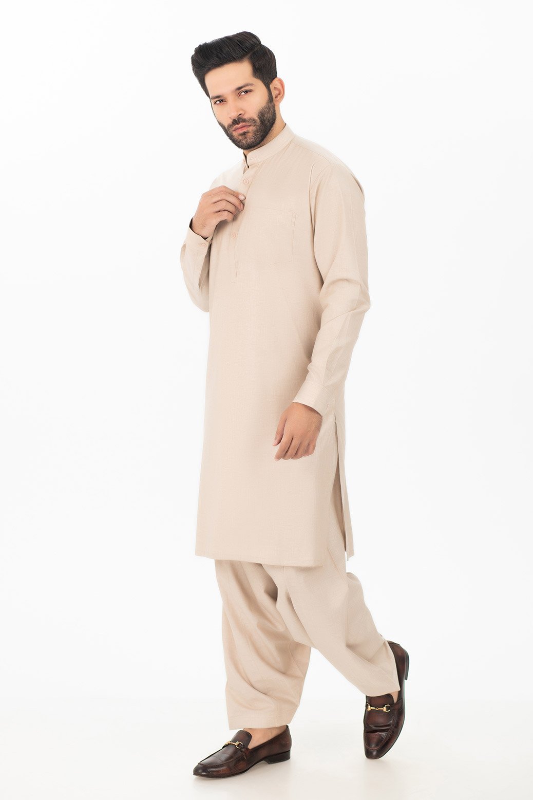 BEIGE-BLENDED-SHALWAR SUIT (GSBW20-005)