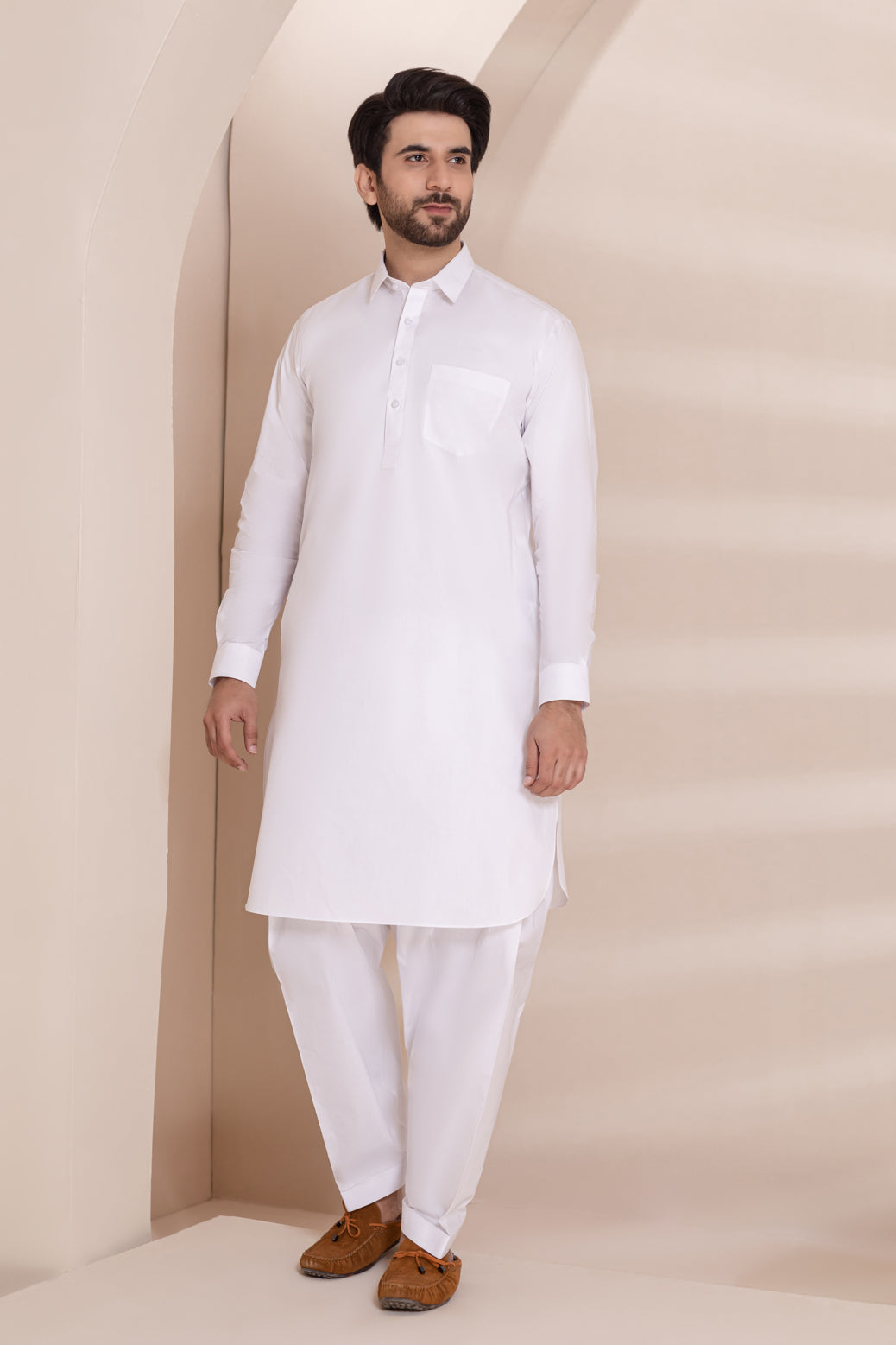 WHITE-BLENDED-SHALWAR SUIT  (GSSR22-001)