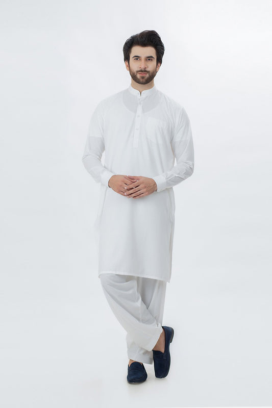 WHITE-BLENDED-SHALWAR SUIT (GSSRB080)