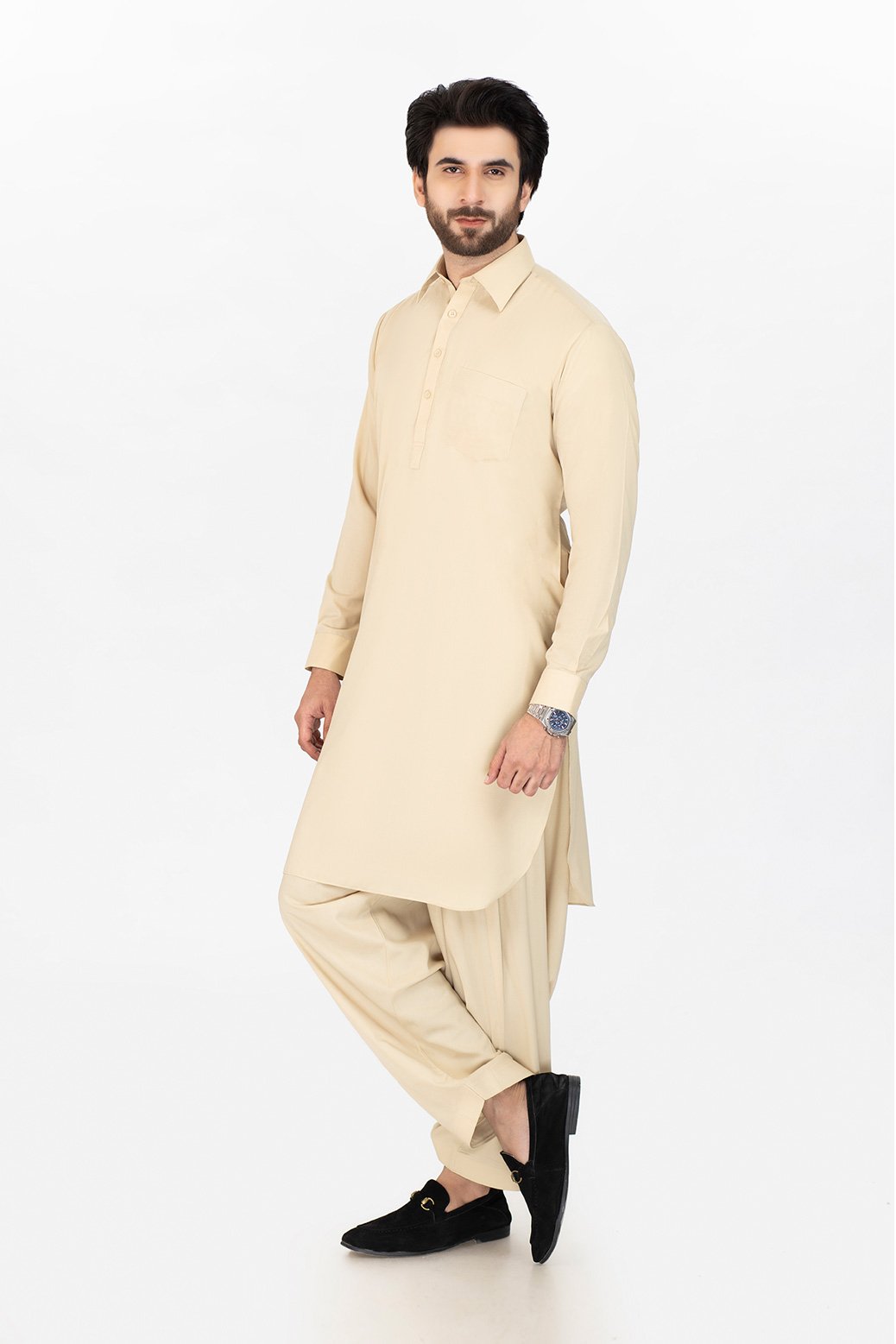 BEIGE-BLENDED-SHALWAR SUIT (GSSS21-001)