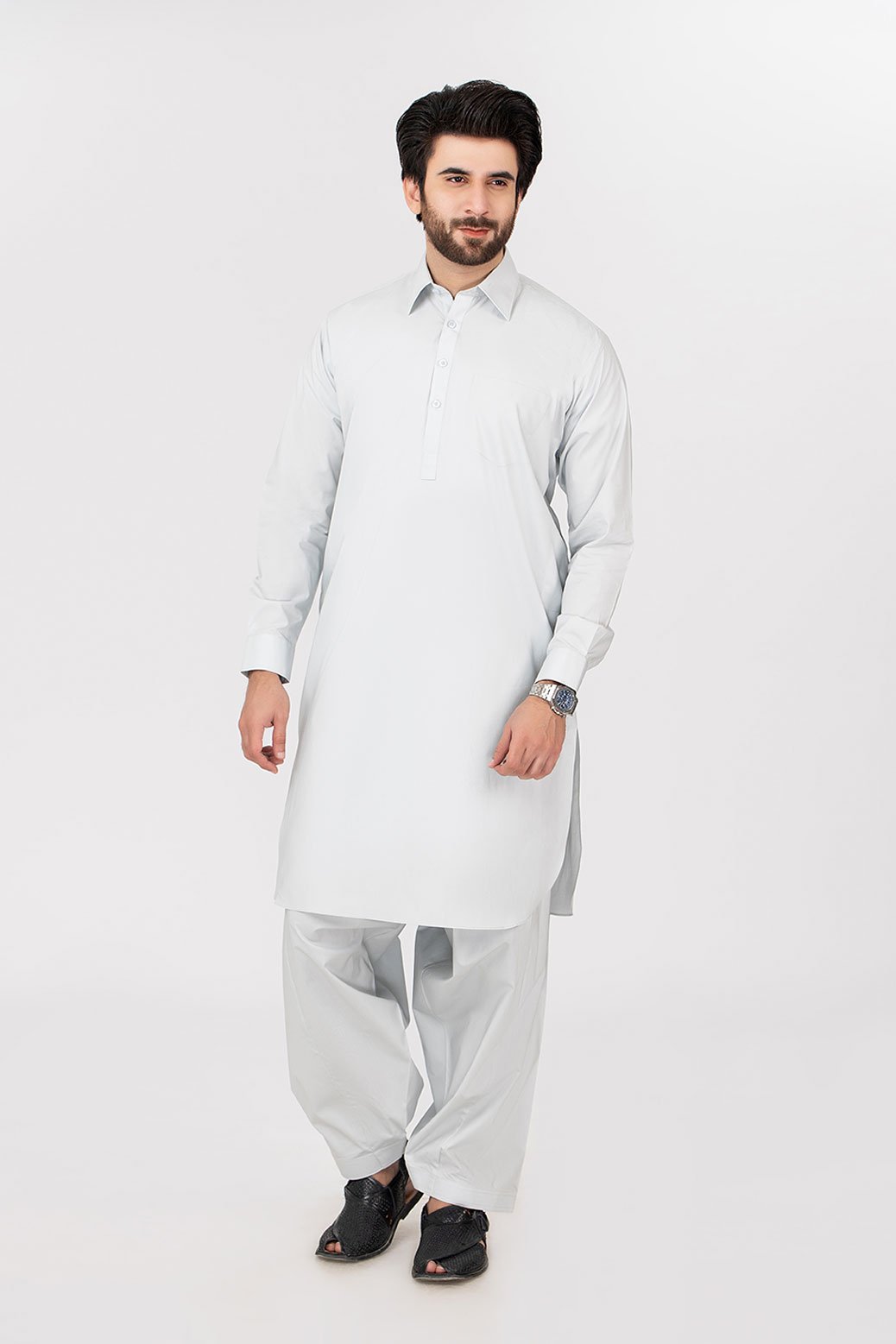 ASH-GRY-BLENDED-SHALWAR SUIT (GSSS21-022)