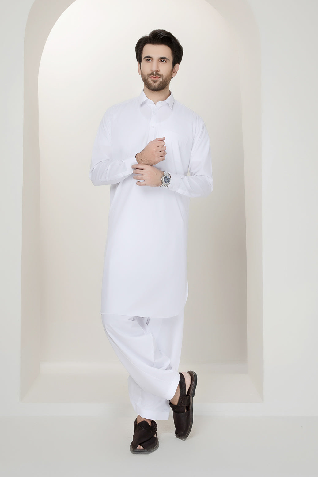 WHITE-BLENDED-SHALWAR SUIT (GSSS22-021)