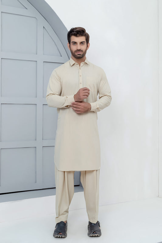 BEIGE-BLENDED-SHALWAR SUIT (GSSS22-024)