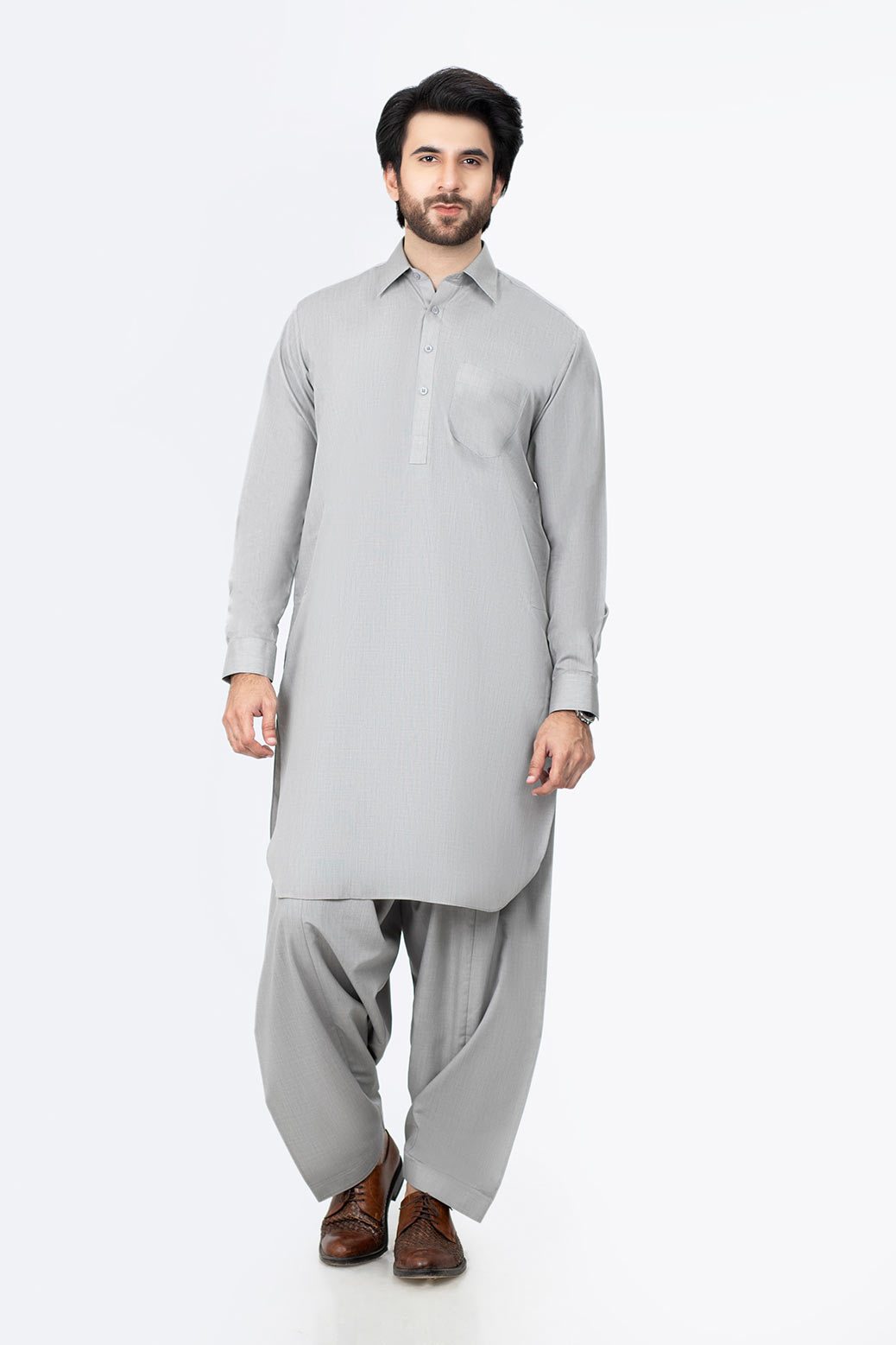 ASH-GREY-BLENDED-SHALWAR SUIT (GSSW20-011)