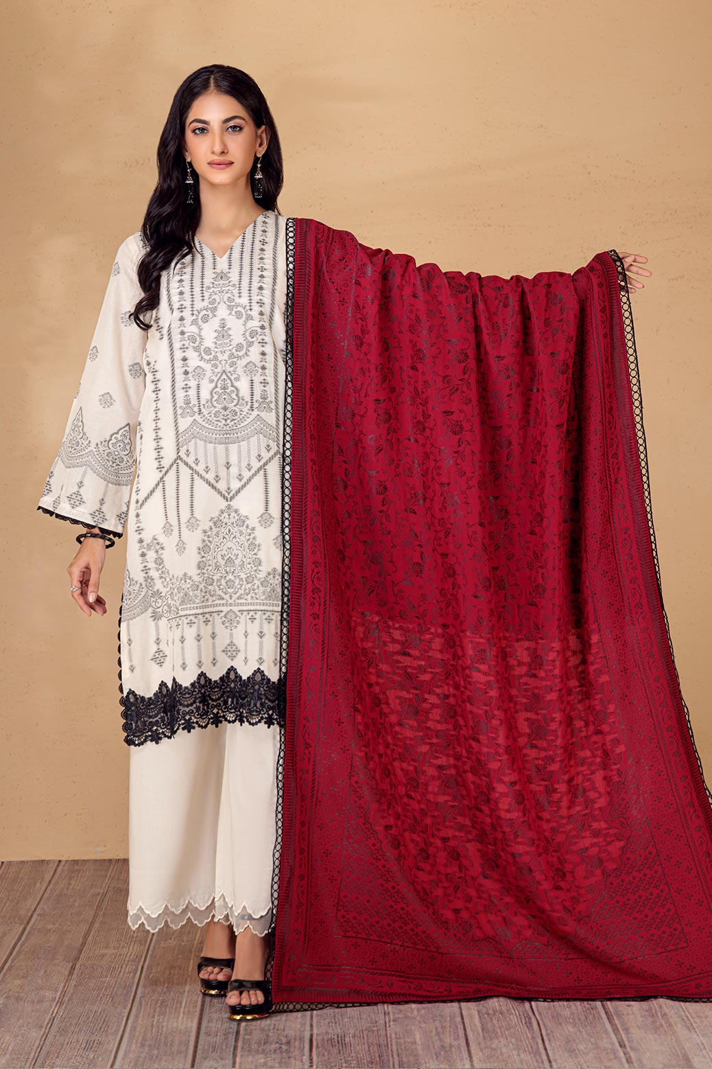 WHITE-JACQUARD-3 PIECE-SUIT (HBNW22T3P2)