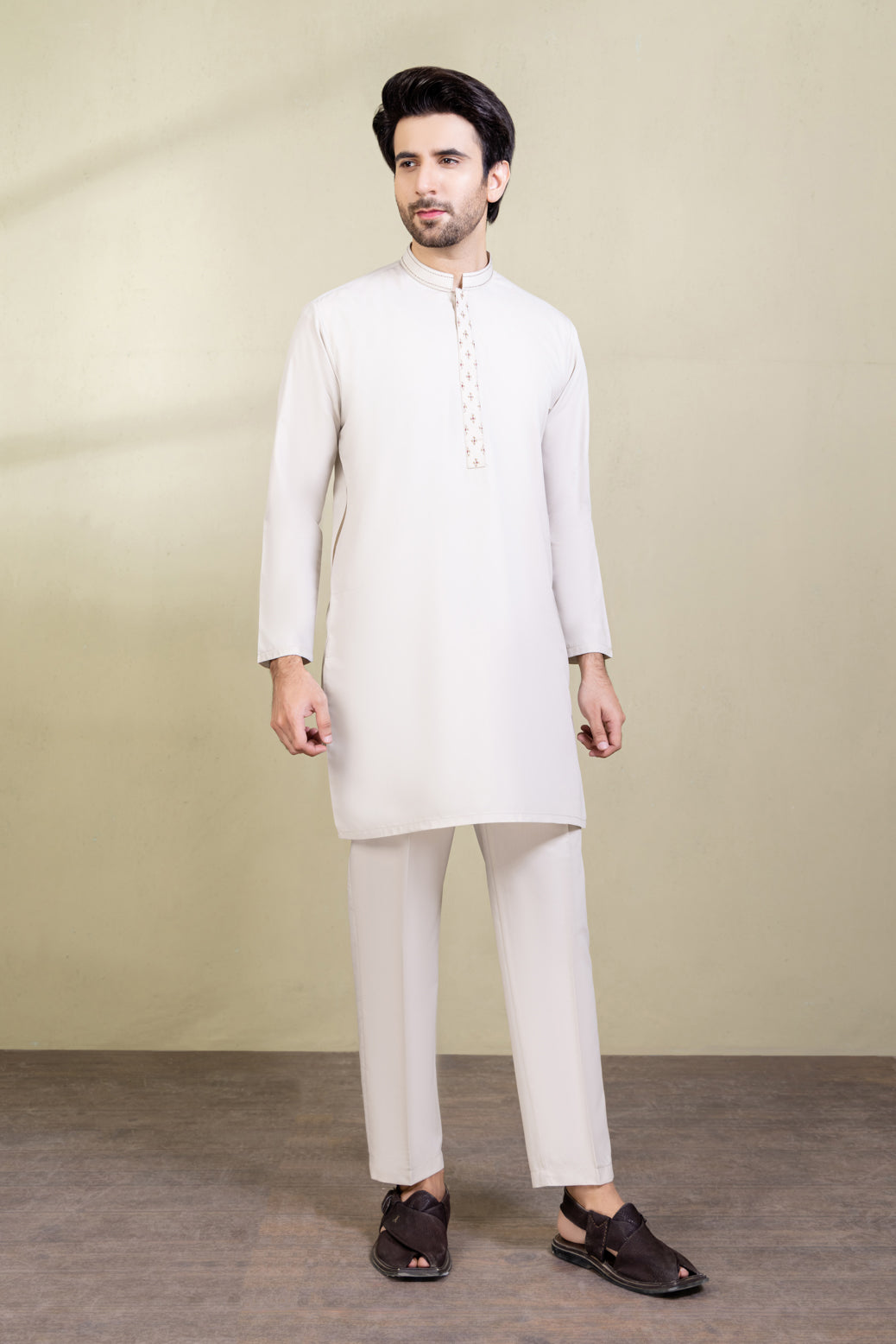 ASH-BLENDED-KURTA PAJAMA/TROUSER (KSB22-007)