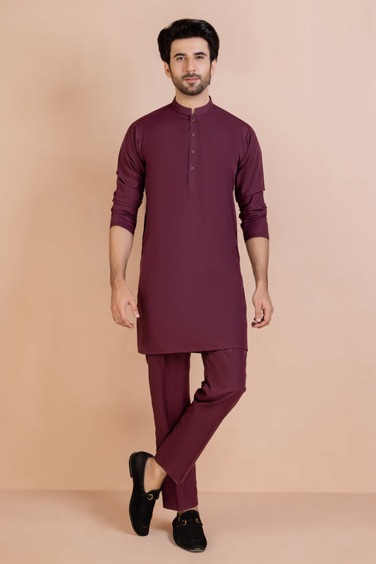 WINE-BLENDED-KURTA PAJAMA/TROUSER (KSR22-013)