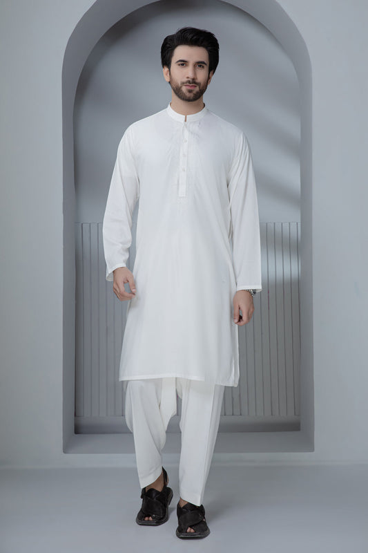 WHITE-BLENDED-KURTA SHALWAR (KSRR22-006)