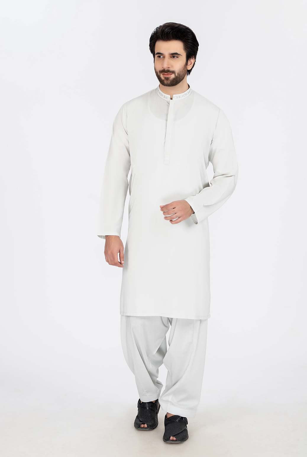 ASH-GRY-BLENDED-KURTA SHALWAR (KSRS21-015)