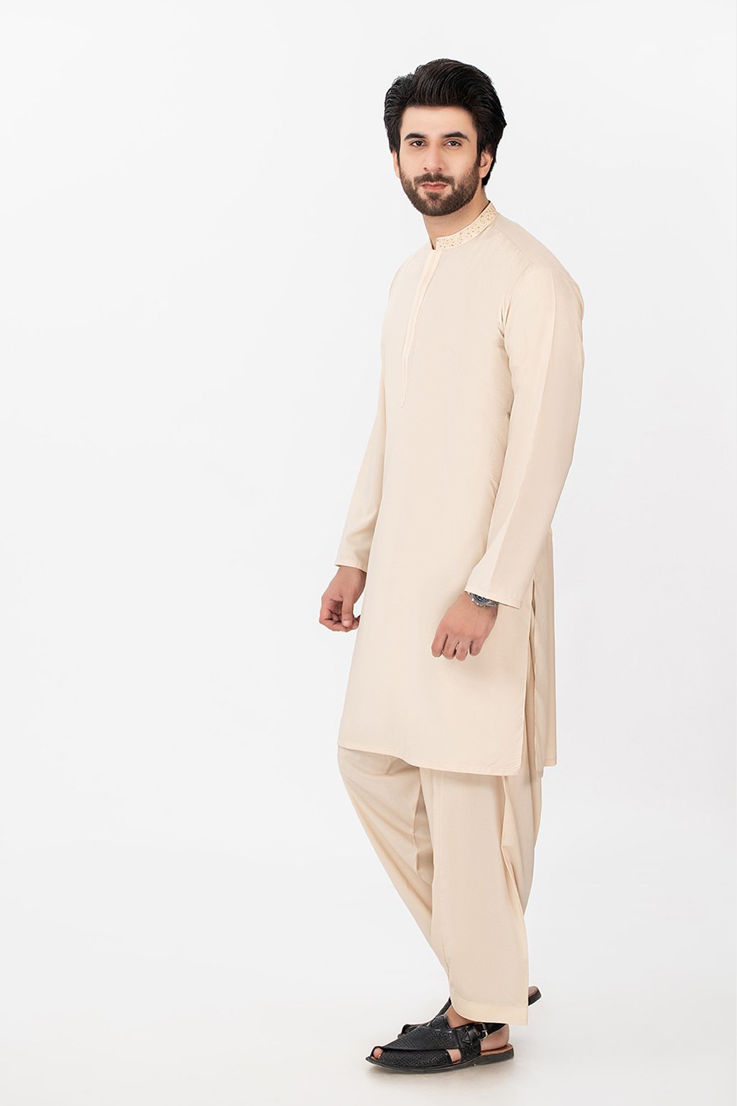 BEIGE-BLENDED-KURTA SHALWAR (KSRS21-016)