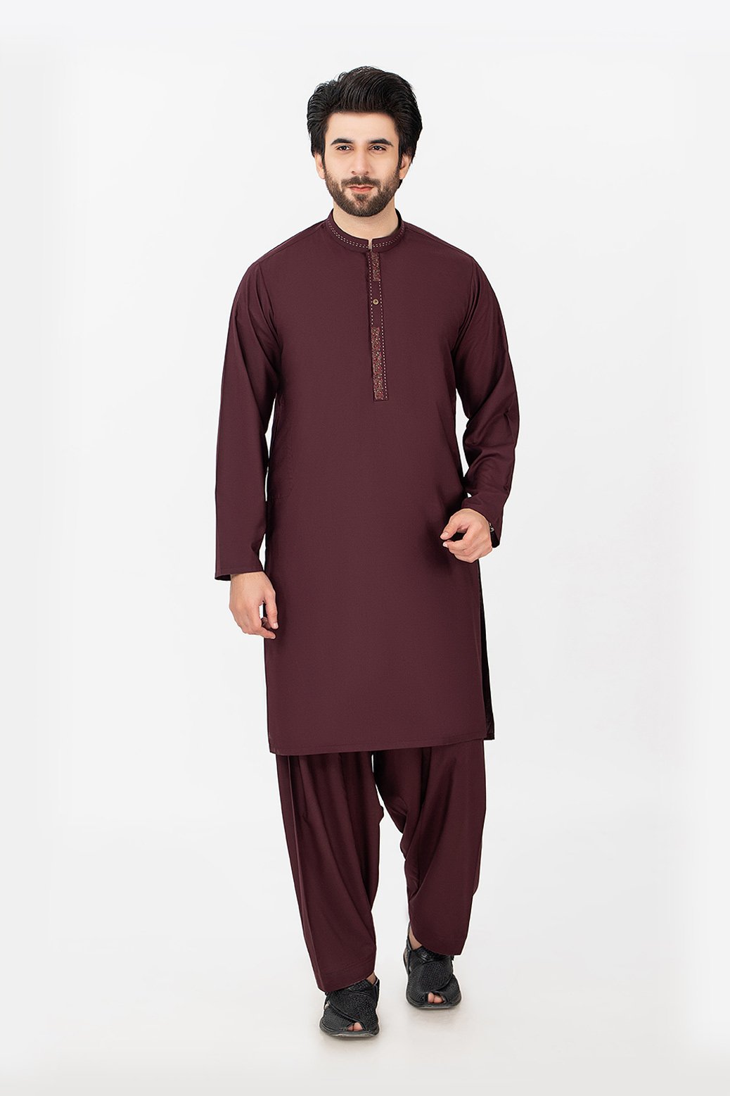 WINE-BLENDED-KURTA SHALWAR (KSRS21-026)