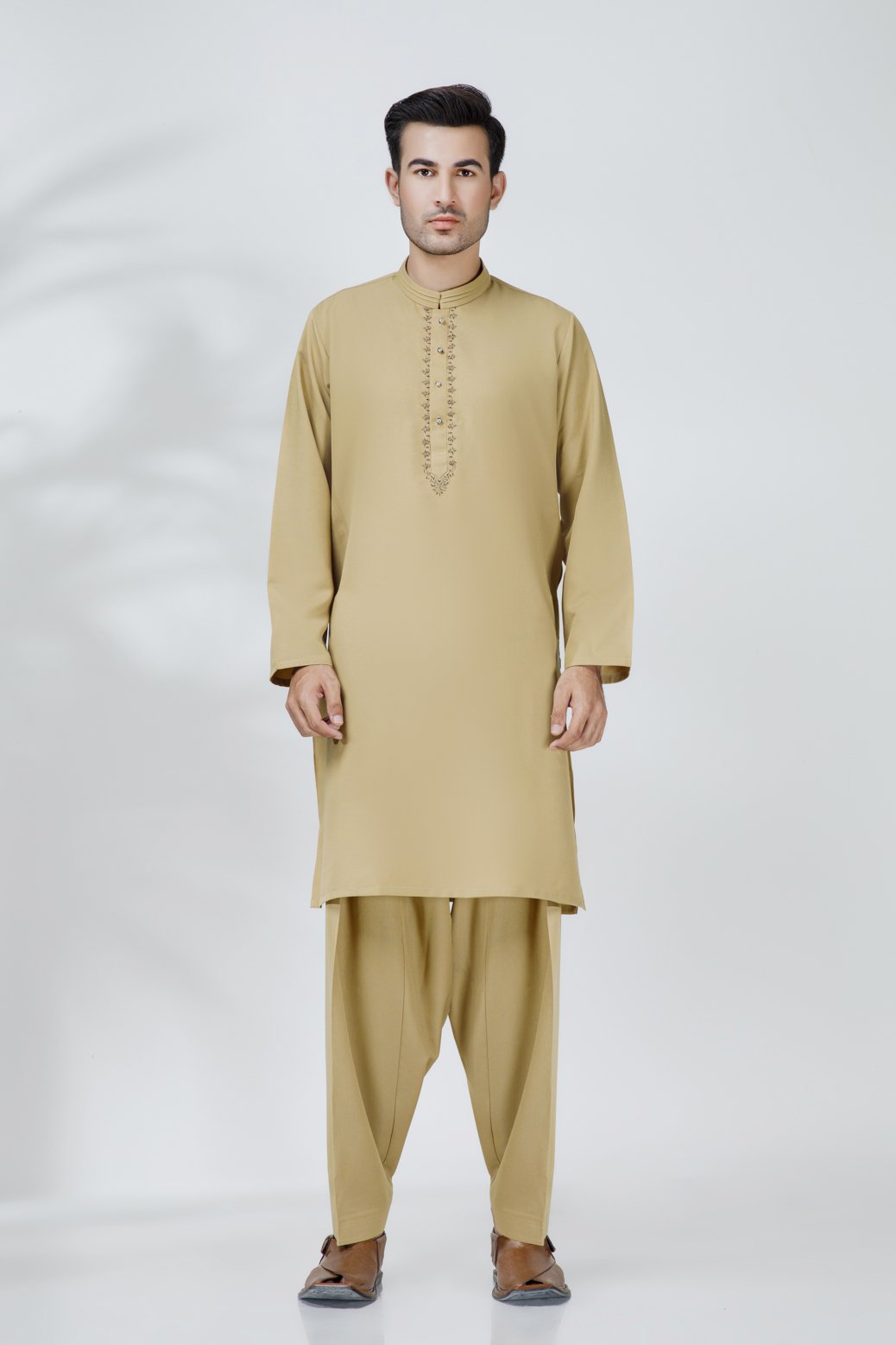 BEIGE-BLENDED-KURTA SHALWAR (KSRS22-001)