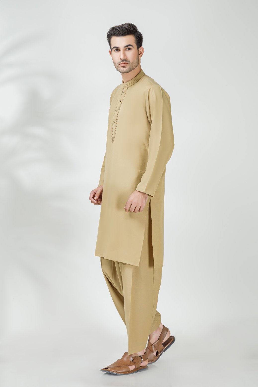 BEIGE-BLENDED-KURTA SHALWAR (KSRS22-001)