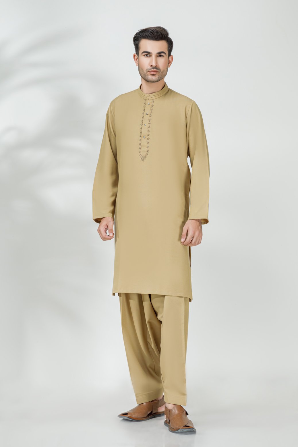 BEIGE-BLENDED-KURTA SHALWAR (KSRS22-001)