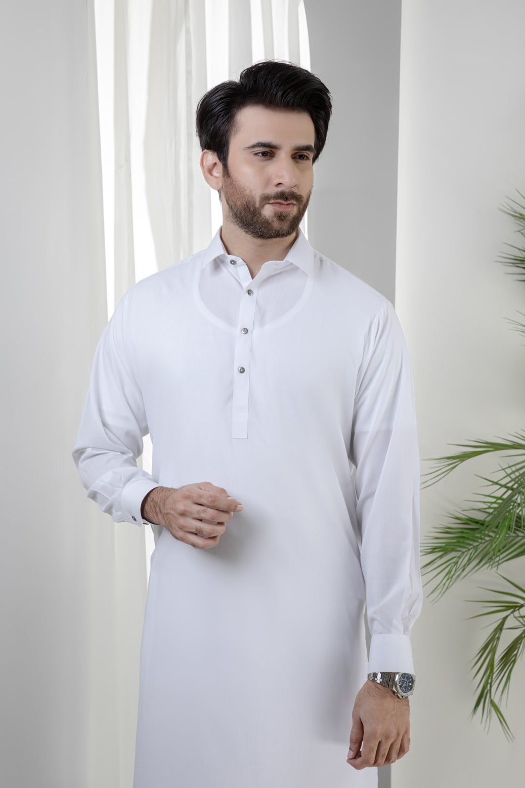 WHITE-BLENDED-KURTA SHALWAR (KSRS22-041)