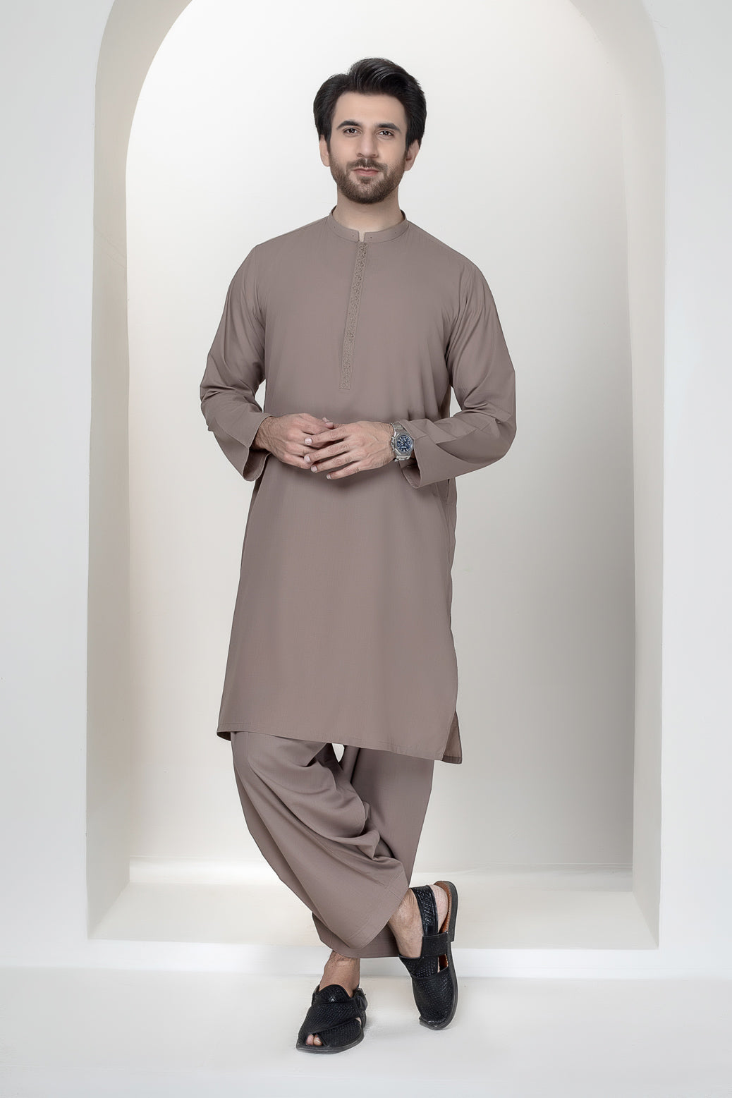 BEIGE-BLENDED-KURTA SHALWAR (KSRS22-042)