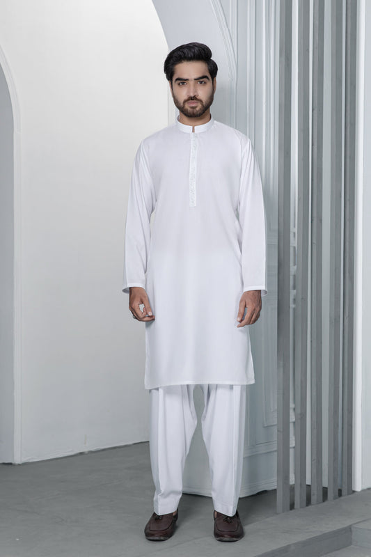 WHITE-BLENDED-KURTA SHALWAR (KSRS22-051)