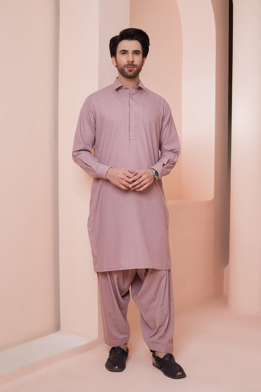 B-RED-BLENDED-KURTA SHALWAR (KSRS22-067)