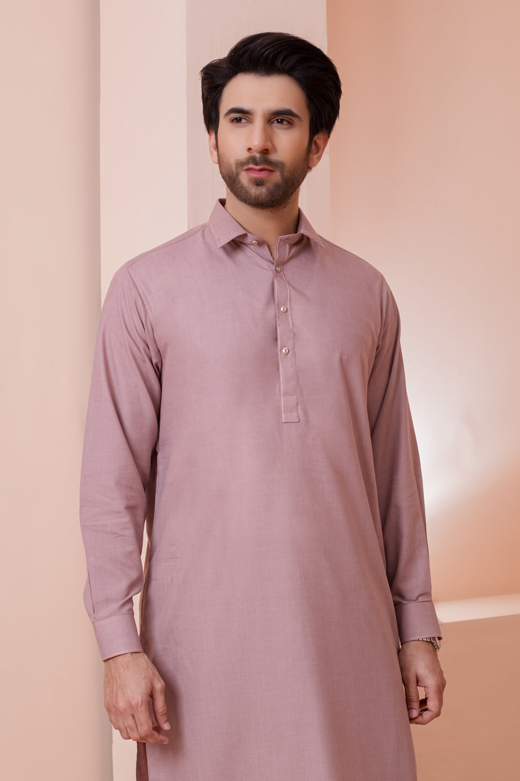 B-RED-BLENDED-KURTA SHALWAR (KSRS22-067)