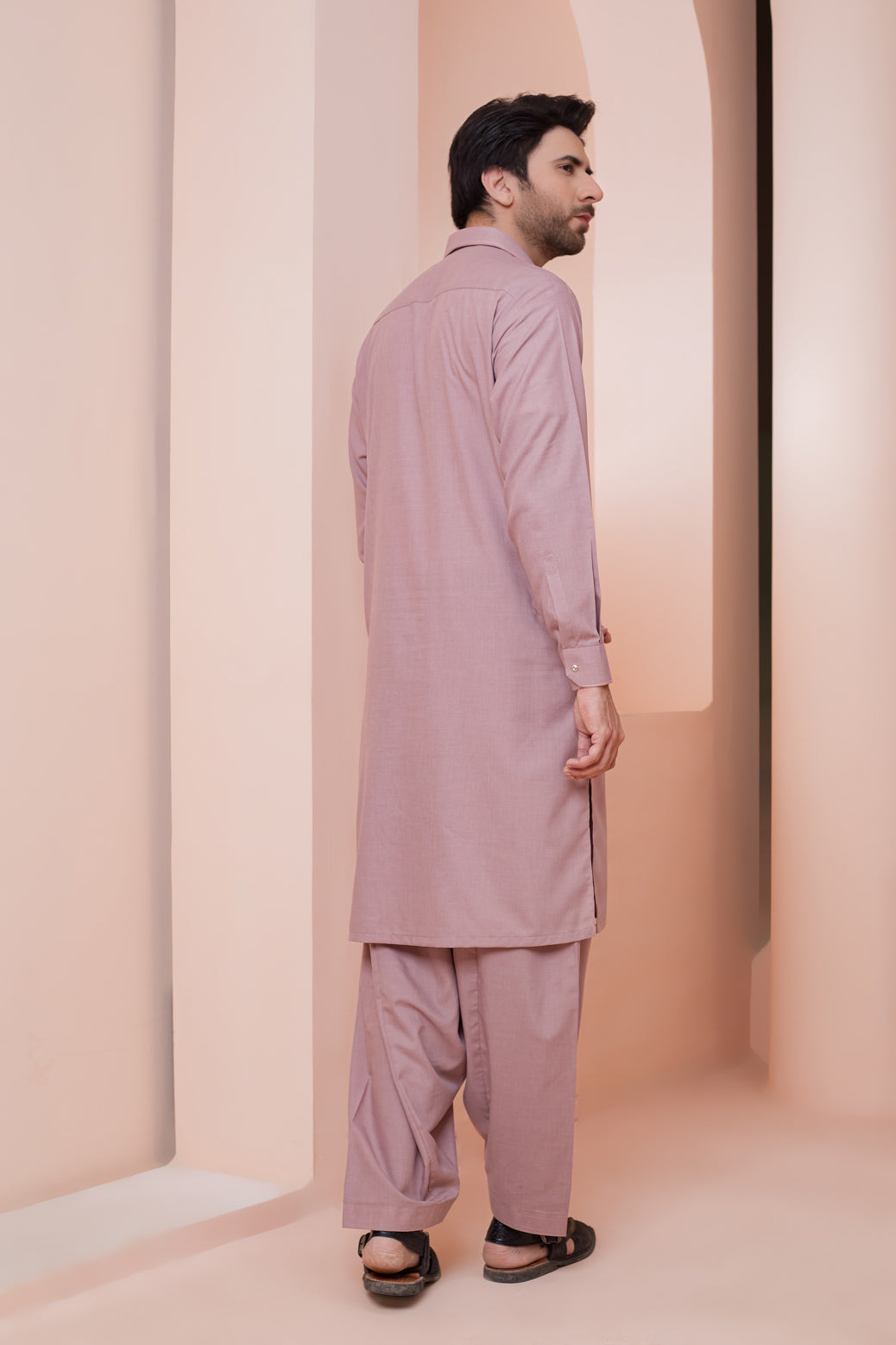 B-RED-BLENDED-KURTA SHALWAR (KSRS22-067)