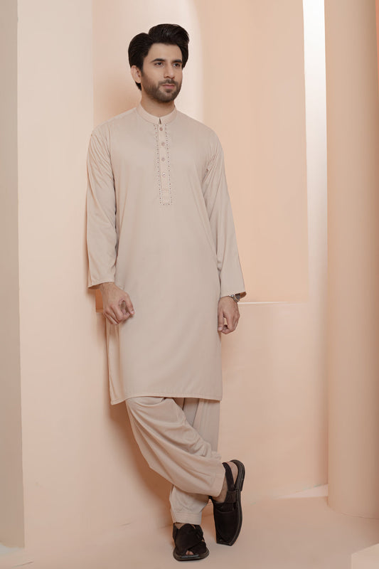 BEIGE-BLENDED-KURTA SHALWAR (KSRS22-076)