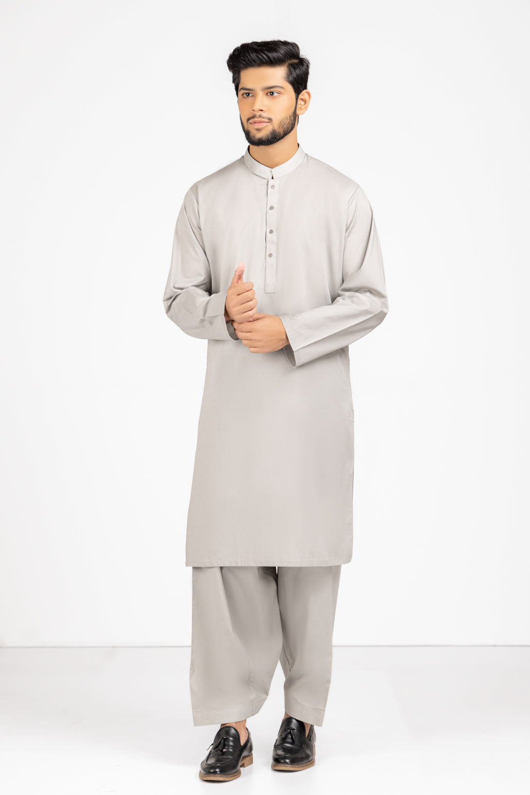 ASH+GRY-COTTON-KURTA SHALWAR (KSRS23-029)