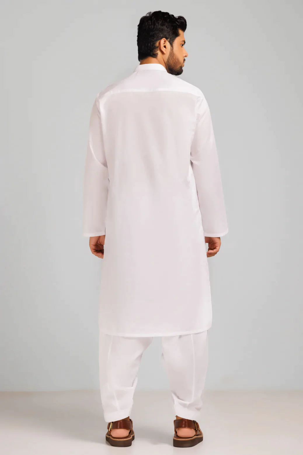 WHITE-COTTON-KURTA SHALWAR (KSRS23-058)