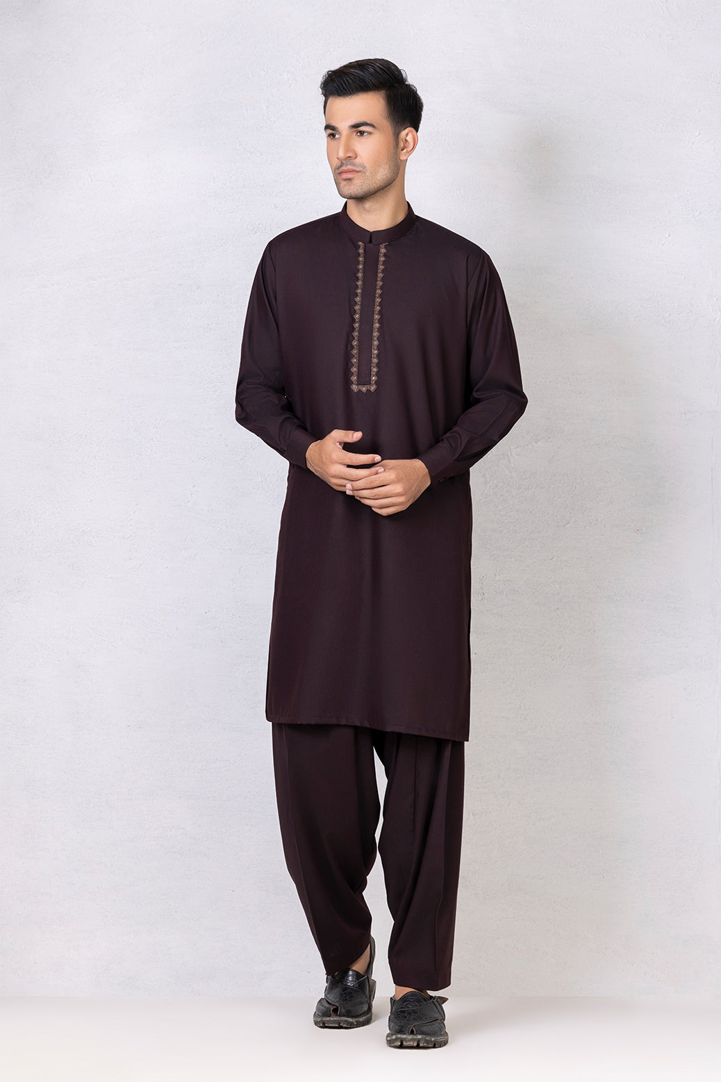 WINE-BLENDED-KURTA SHALWAR (KSRW22-008)