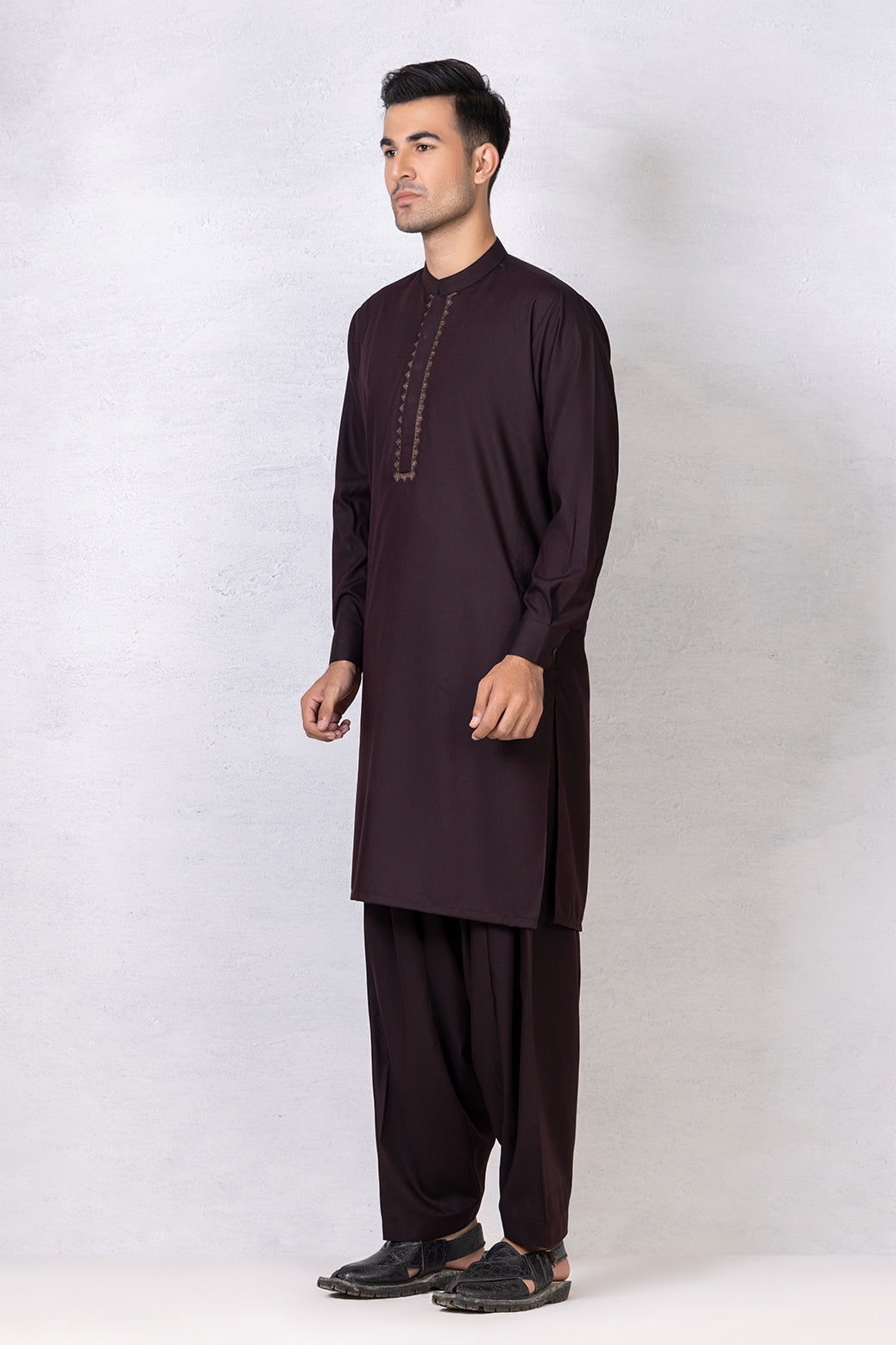 WINE-BLENDED-KURTA SHALWAR (KSRW22-008)